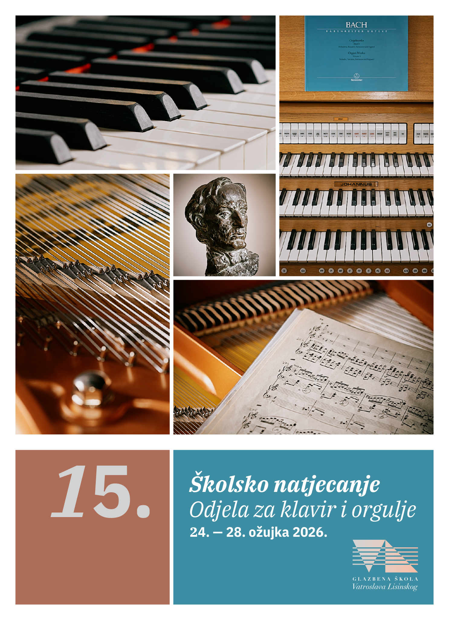 15. školsko natjecanje Odjela za klavir i orgulje - plakat